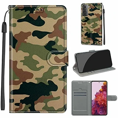Abbildung von TOMYOU Hülle für Samsung Galaxy S21, Stoßfestes Flip Holster, Premium Leder PU Handyhülle, Case Wallet mit [Magnetic Closure] S21