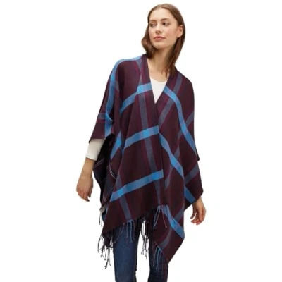 Abbildung von Street One MIT KARO Muster Cape, Damen, Größe: Size, Blau
