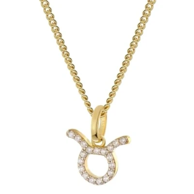 Abbildung von GLIZZ GL8330 02 Sternzeichen Stier Gold 333/8K an vergoldeter Silberkette