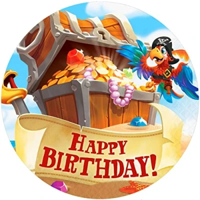 Abbildung von Fondant Tortenaufleger Tortenbild Geburtstag Happy Birthday Pirat K 51