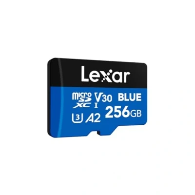 Abbildung von Lexar Blue Micro SD Karte 256GB, bis zu 160 MB/s Lesen, microSDXC UHS I Karte, Klasse 10, U3, V30, A2, Full HD &amp; 4K Video, Hochgeschwindigkeits Speicherkarte für Smartphones/Tablets/Action Kameras