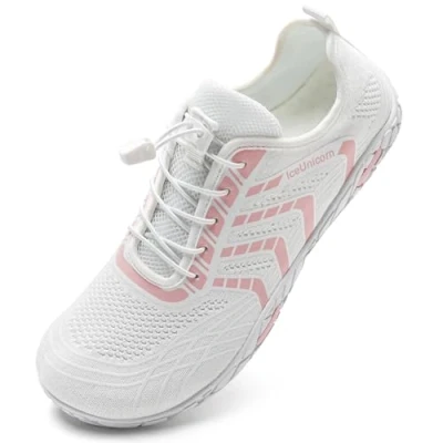 Abbildung von IceUnicorn Badeschuhe Damen Herren Strandschuhe Wasserschuhe Aquaschuhe Schwimmschuhe Surfschuhe Sommer Unisex(Linie Rose,43EU)