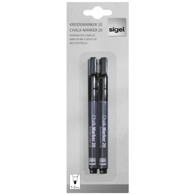 Abbildung von SIGEL BA177 Kreidemarker schwarz, Rundspitze 1 2 mm, Stück