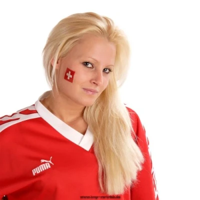 Abbildung von 25 x Schweiz tattoo Fan Fahnen Set EM 2021 Switzerland temporary Flag (25)