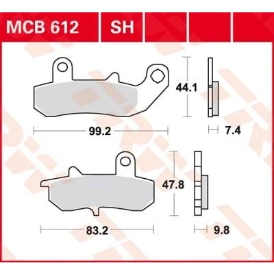 Abbildung von TRW Sinter Street MCB612SH Bremsbelagsatz