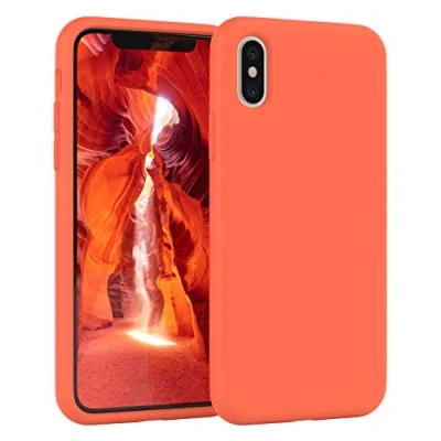 Abbildung von EAZY CASE Nano Silikon Handyhülle kompatibel mit iPhone XS Max, Slimcover Kameraschutz und Innenfutter, Silikonhülle, Schutzhülle, Bumper, Handy Case, Hülle, Softcase Ultra dünn, Koralle