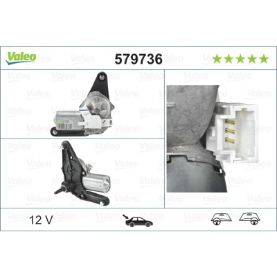 Abbildung von VALEO ORIGINAL PART 579736 Scheibenwischermotor 12 hinten für Links /Rechtslenker RENAULT: CLIO 2