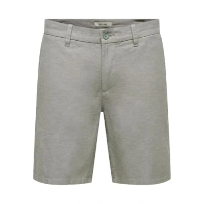Abbildung von ONLY &amp; SONS Herren ONSMARK 0011 Cotton Linen Shorts NOOS Chinoshorts, Castor Gray, S
