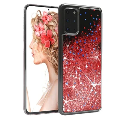 Abbildung von EAZY CASE Hülle kompatibel mit Samsung Galaxy S20 Plus / 5G Schutzhülle Flüssig Glitzer, Handyhülle, Glitter Flüssigkeit, TPU/Silikon, Transparent/Durchsichtig, Rot