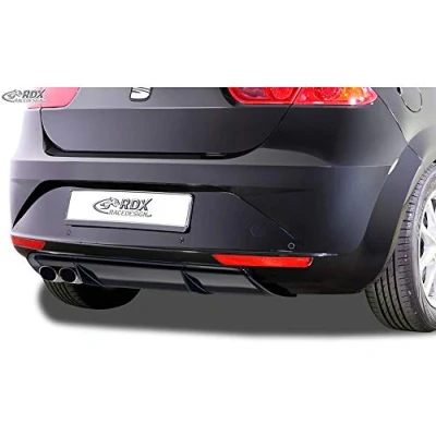 Abbildung von Heckschürzenansatz &#039;Diffuser&#039; kompatibel mit Seat Leon 1P Facelift 2009 2012 exkl. FR/Cupra (ABS Schwarz glänzend)