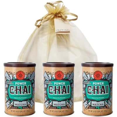 Abbildung von GUSTONE. David Rio Geschenkset Power Chai Matcha 3 x 398g Dosen Latte