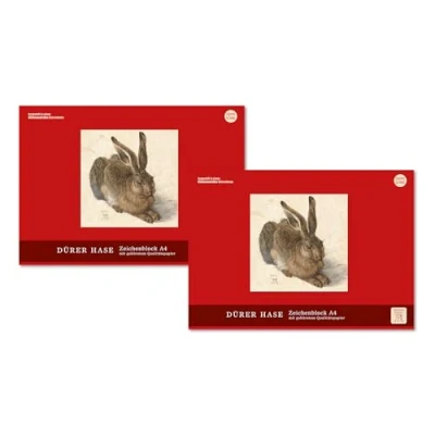 Abbildung von Edition Dürer Zeichenblock gekörnt A4 18 Blatt 100 g/m², 2 Stück, Malblock für Kinder und Erwachsene