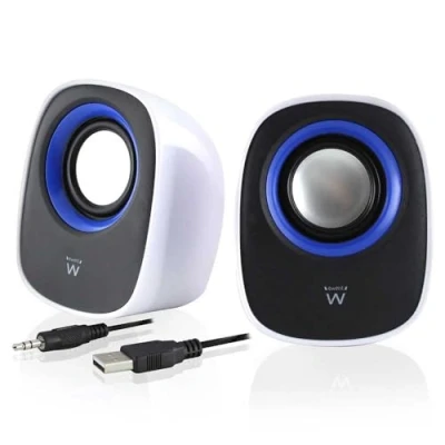 Abbildung von Ewent Lautsprecher USB 2.0, Jack Stereo 3,5 mm, 5 W RMS, für Computer, Laptop, Notebook, Smartphone und Tablet, EW3513, Schwarz, One Size