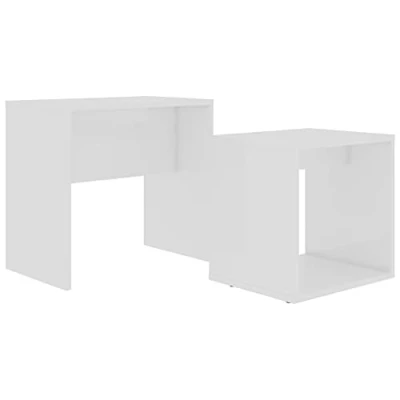 Abbildung von vidaXL Couchtisch Set Beistelltisch Satztisch Sofatisch Kaffeetisch Wohnzimmertisch Teetisch Nachttisch Weiß 48x30x45cm Holzwerkstoff