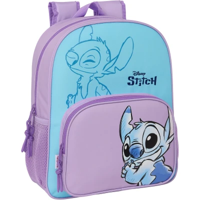Abbildung von STITCH SWEET Schulrucksack für Kinder, anpassbar an den Kinderwagen, ideal Kinder im Schulalter, bequem und vielseitig, Qualität Widerstandsfähigkeit, 32 x 12 38 cm, Blau/Lila,