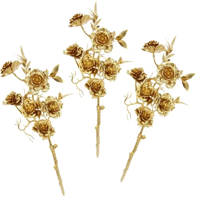 Abbildung von I.GE.A. Kunstblume &quot;Rose&quot;, Kunstrose, Rosenzweig, 3er Set
