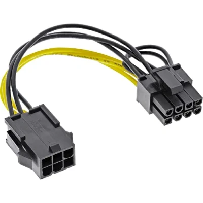 Abbildung von Mainboard Strom Adapter PCI Express 6pol auf 8pol Netzteil Stecker Grafikkarte Ansch