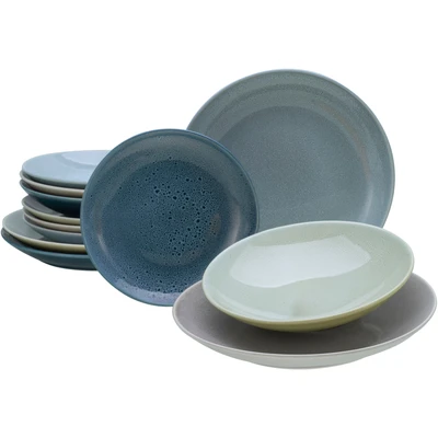 Abbildung von CreaTable Teller Set &quot;Geschirr Reactive&quot;, (Set, 12 tlg., Tafelservice für 4 Personen), Service, jedes Stück ein Unikat, Teile, Personen