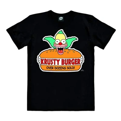 Abbildung von Logoshirt Simpsons Krusty DER Clown Burger Tshirt print, Herren, Größe: Large, Schwarz
