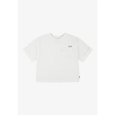 Abbildung von Levi&#039;s ROLL CUFF MEET AND Greet Tshirt basic für Kinder, Größe: 128, Bright white