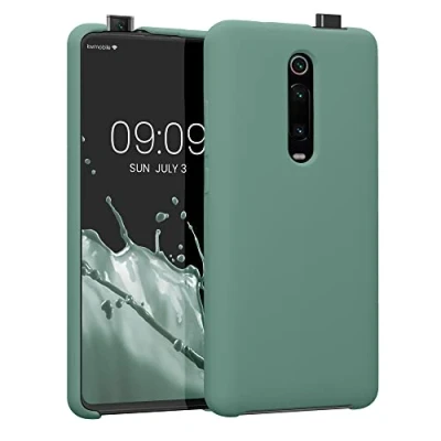 Abbildung von kwmobile Hülle kompatibel mit Xiaomi Mi 9T (Pro) / Redmi K20 Silikon Handy Case Handyhülle weiche Oberfläche kabelloses Laden Tannengrün