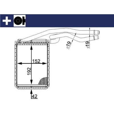 Abbildung von MAHLE ORIGINAL AH 22 000S Wärmetauscher mit Zubehör Anbauteilen, Kappe FORD: Focus Mk1 Kombi
