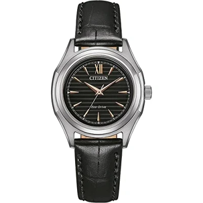 Abbildung von CITIZEN Damen Analog Japanisches Quarzwerk Uhr mit Leder Armband FE2110 14E