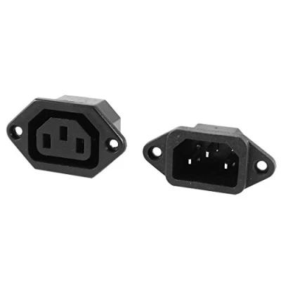 Abbildung von TAMOSH IEC C14 C13 2 Stueck 3 Pin Chassis Plattenmontage Steckverbinder Steckdosen AC 250V 10A Schwarz