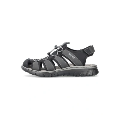 Abbildung von Rieker Riemensandalette, Herren, Größe: 43, Schwarz Schuhe