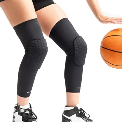 Abbildung von InnovaGoods 2er Set Hokkop Antikollisions Waben Knieschoner, Unisex, Sportlich, Ergonomisches Design, Atmungsaktiv, Rutschfest, EVA, Chinlon, Elastan, Schwarz, XL, Plástico