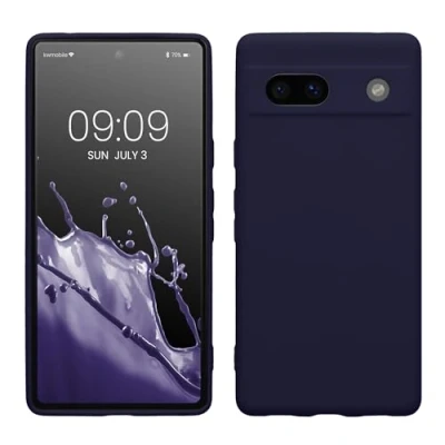 Abbildung von kwmobile Handyhülle kompatibel mit Google Pixel 7a Hülle Handy Case aus weichem Silikon in Deep Ocean
