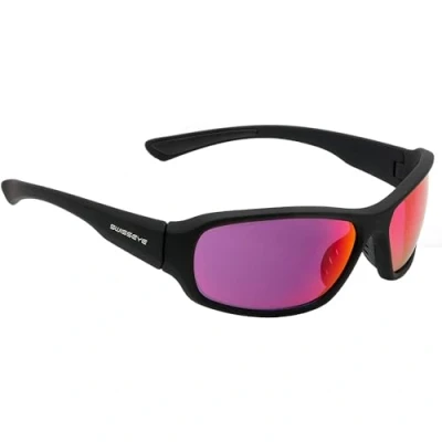 Abbildung von SWISSEYE Freeride Sportbrille (100% UVA , UVB und UVC Schutz, Nasenbereich &amp; Bügelenden gummiert, splitterfreies Material TR90, inkl. Mikrofaserbeutel), black matt/black