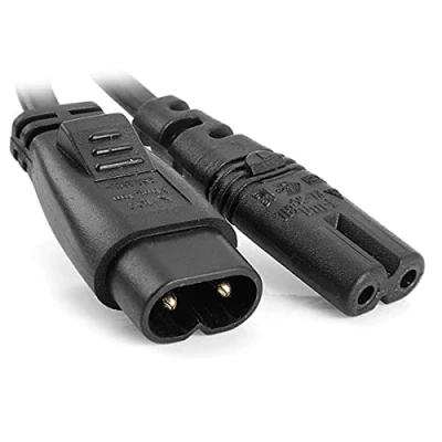 Abbildung von cablecc IEC 60320 C8 Stecker an C7 Buchse Verlängerungsnetzteilkabel