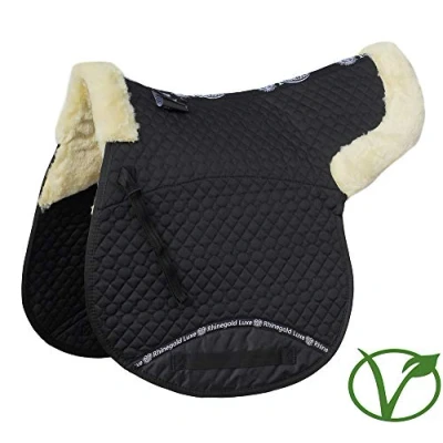 Abbildung von Rhinegold 454 P BK/NAT Luxe Fur Numnah, Schwarz/Natur, Pony
