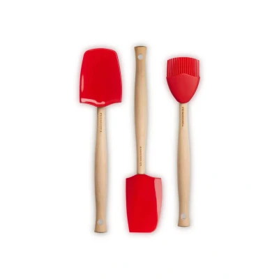 Abbildung von Le Creuset Spatelsatz 3 Stück Premium Kirschrot