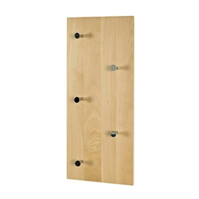 Abbildung von HAKU Möbel Wandgarderobe buche, chrom, Massivholz Maße: B 60 cm x H 25 T 6 cm, Style: Modern