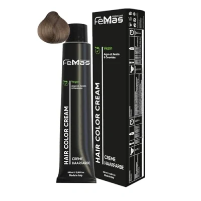 Abbildung von FemMas Haarfarbe Lichtblond Ultra Intensiv 9.00 I Professionelle Creme mit Arganöl, Keratin&amp;Ceramiden Als dauerhafte Haarfärbung oder Tönung für strahlende, haltbare Farbergebnisse 100ml