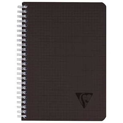 Abbildung von Clairefontaine 329507C Spiralbuch Linicolor, DIN A5, 14,8 x 21 cm, 90 Blatt, kariert, 90g, strapazierfähig und praktisch, 1 Stück, schwarz