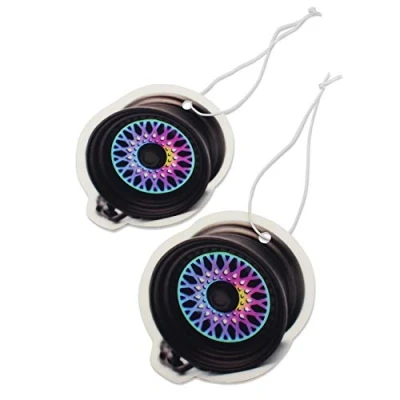 Abbildung von 2er Set Tuning Lufterfrischer Duftbaum fürs Auto Air Freshener Design Duft Anhänger (2x Rainbow BBS)