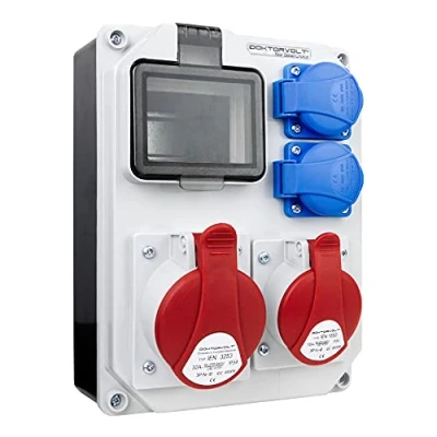 Abbildung von Preis Zone HL 32A 16A 2x230V Baustromverteiler Wandverteiler Doktorvolt 5347 Elektrograu/Schwarz