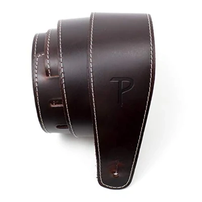 Abbildung von Perri&#039;s Leathers Ltd. Gitarrengurt Baseball Leder (Serie) Bordeaux Einstellbar Für Akustik /Bass /Elektrogitarren Hergestellt in Kanada (SP25S 7053)