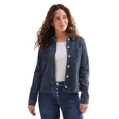 Abbildung von Cecil BOUCLÉLOOK Jeansjacke, Damen, Größe: Medium, Blau