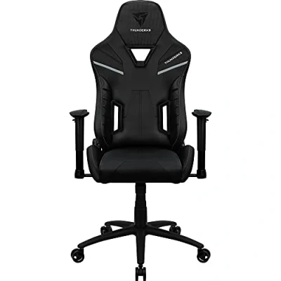Abbildung von ThunderX3 TC5 Spielstuhl, Gaming Stühle, Game Chair PC, Gamingstuhl bis 150kg, Ergonomischer Stuhl, Schreibtischstuhl (Alles Schwarz)