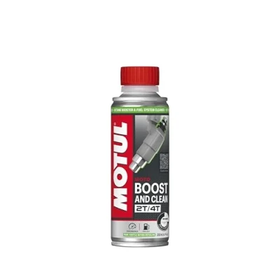 Abbildung von Motul Oktan Booster und Reinigungs Additiv für Kraftstoffsysteme von Motorrädern mit 2 4 Takt Motoren, Mehr Leistung, weniger Verbrauch Emissionen, Boost and Clean Moto, 200 ml
