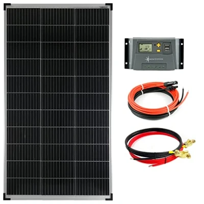 Abbildung von Komplettset 1x140 Watt Solarmodul Laderegler Photovoltaik Inselanlage