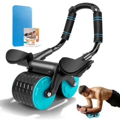 Abbildung von Automatische Rebound Bauchrolle, New Wheels Roller Domestic Bauchtrainer,Bauchroller Für Bauchmuskeltraining, Bauchroller Bauchmuskeltraining Mit Stabilen Doppelrädern