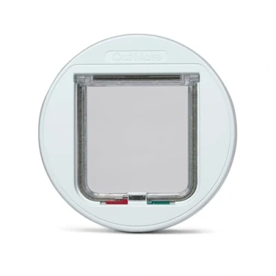 Abbildung von Kerbl Katzenklappe Cat Mate® 4 Wege Katzentüre ø 245 mm weiß 80862