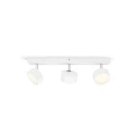 Abbildung von Philips Bracia 3 er LED Spots (16,5 W), dreiflammige Wandspots mit warmweißem Licht, energiesparende Raumbeleuchtung langer Nutzlebensdauer, weiß