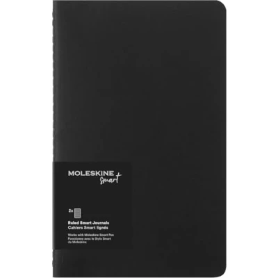 Abbildung von Moleskine Intelligentes Cahier Journalset mit 2 Digitalen Cahiers Linierten Seiten, Kompatibel Pen +, Karteneinband, Groß 13 x 21 cm, Schwarz, 80 Seiten
