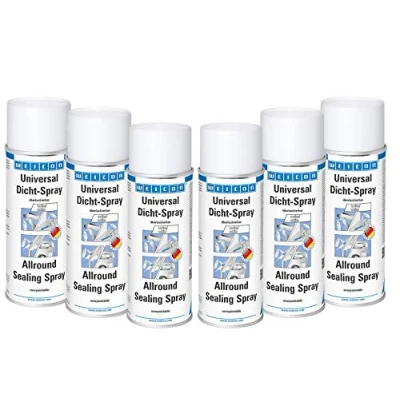 Abbildung von WEICON Universal Dicht Spray 400 ml 6er Set Dichtmittel für den Innen und Außenbereich Sprühkunststoff wasserfest weiß